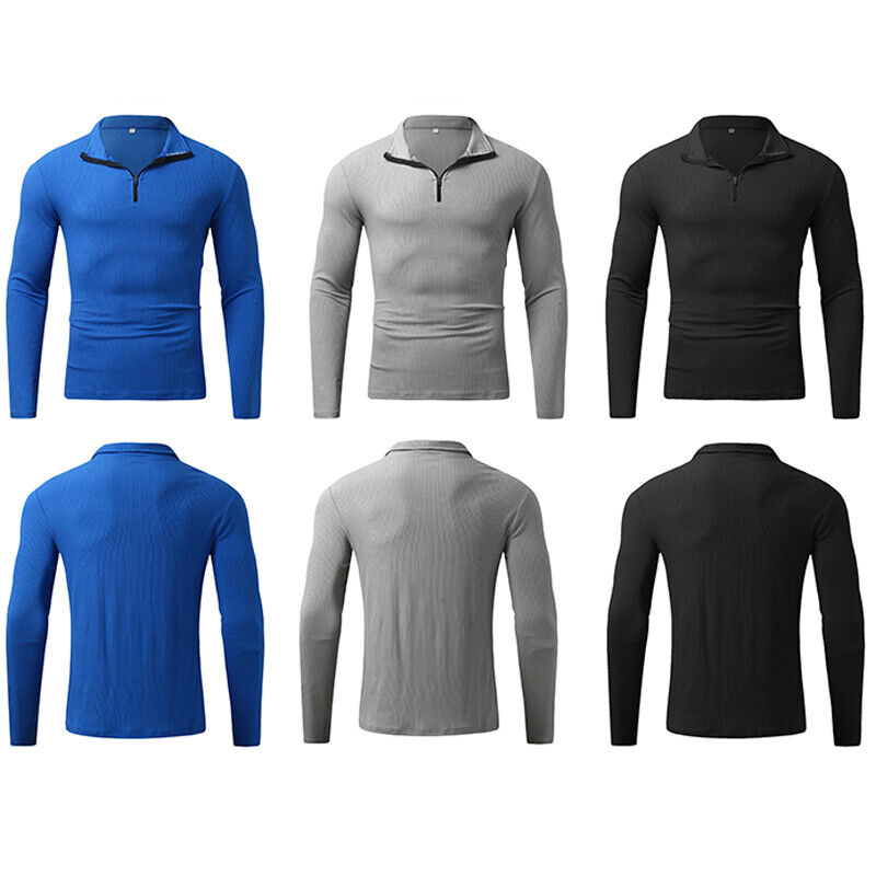Men Quarter-zip Thicken Sweater Pullover Long Sleeve Style Loose ...