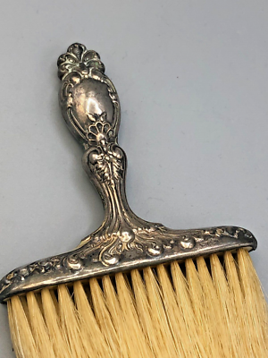 Antique Sterling and horse hair Clothing or Crumb Brush 4 7/8