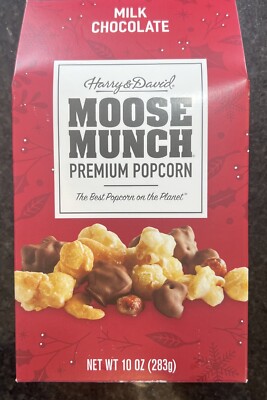 Harry & David Moose Munch Premium Popcorn  Milk Chocolate 10 oz Exp 10/25
