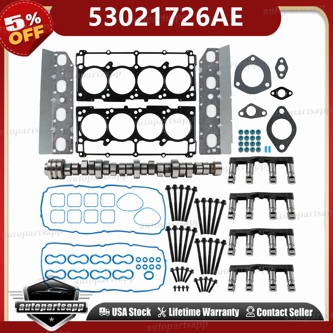 MDS Lifters Camshaft Kit For 09-16 Jeep Grand Cherokee Dodge Chrysler 5.7L Hemi