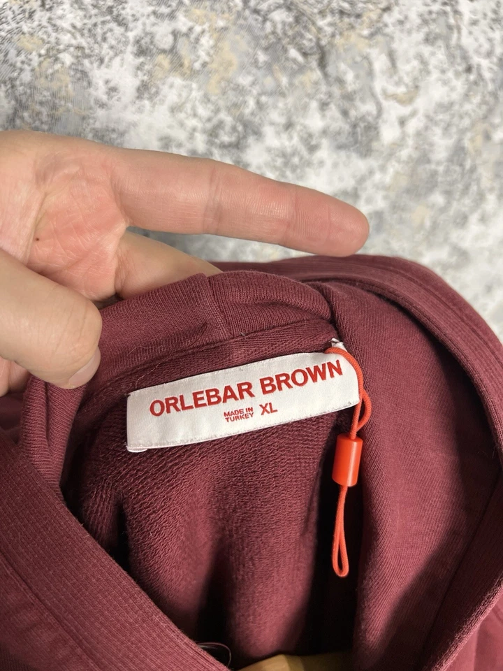 Sudadera con Capucha Orlebar Marrón Borgoña Grande Talla XL Foto 4 de 4
