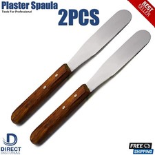 Dental Plaster Spatula 2-PCS Lab Alginate Mixing Gypsum Scraper Wooden Handle