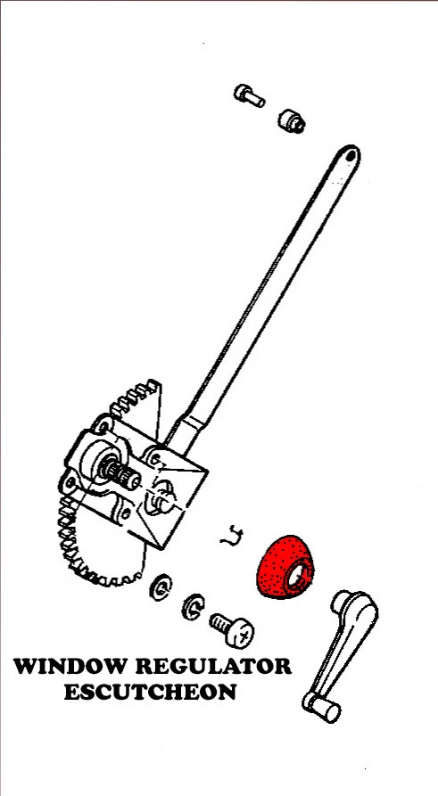  Door Window Crank Handle Escutcheon Fits Subaru 360 Sedan 58-71  Black  - Image 2 of 4