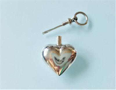 Heart Perfume Bottle Sterling Silver 925 Pendant Locket Water Tight Perfume/Esse