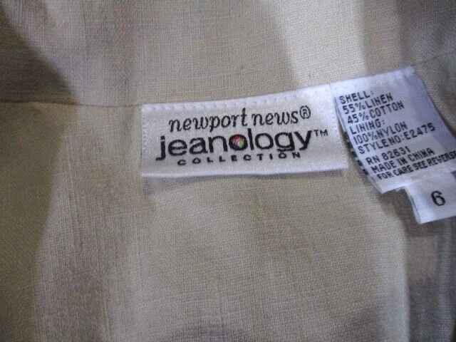 Vintage Newport News Blazer Jacket Womens 6 Beige Long Sleeve - Image 2 of 4