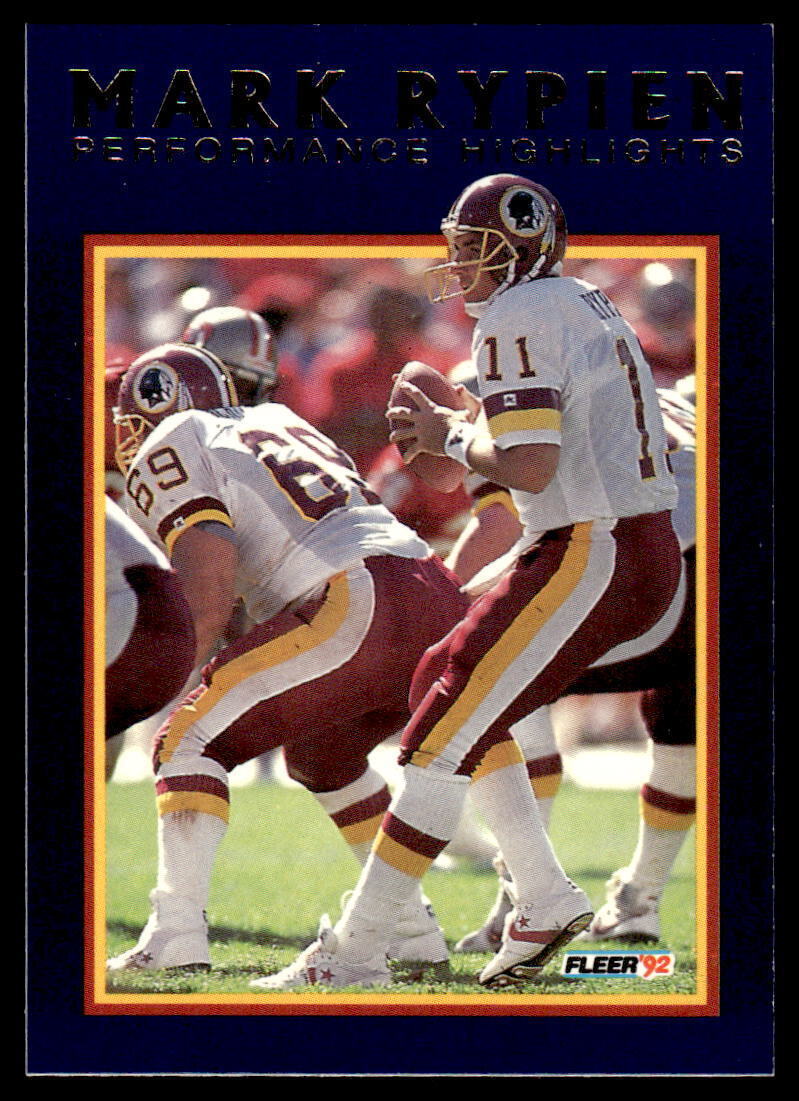 1992 Fleer Mark Rypien Performance Highlights #11 Mark Rypien – Redskins