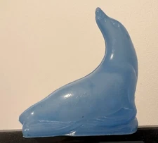 Mold-A-Rama SEAL / SEA LION Blow Molded Souvenir - Zoo Animal - Lt Aqua BLUE