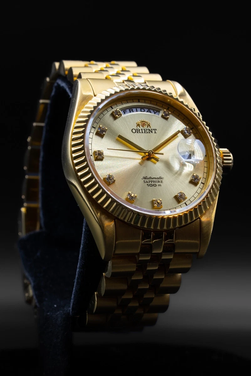 Orient President Automatic Day Date Gold Plated EV0JA0B RARE