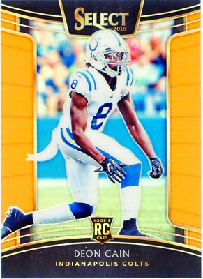 E322 DEON CAIN RC ORANGE REFRACTOR PRIZM 2018 SELECT CONCOURSE /49 COLTS #6