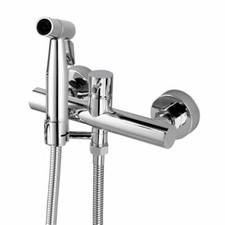 Hot  Cold Mixer Toilet Bidet Sprayer Kit Chrome Wall Mounted Bidet Faucet Brass