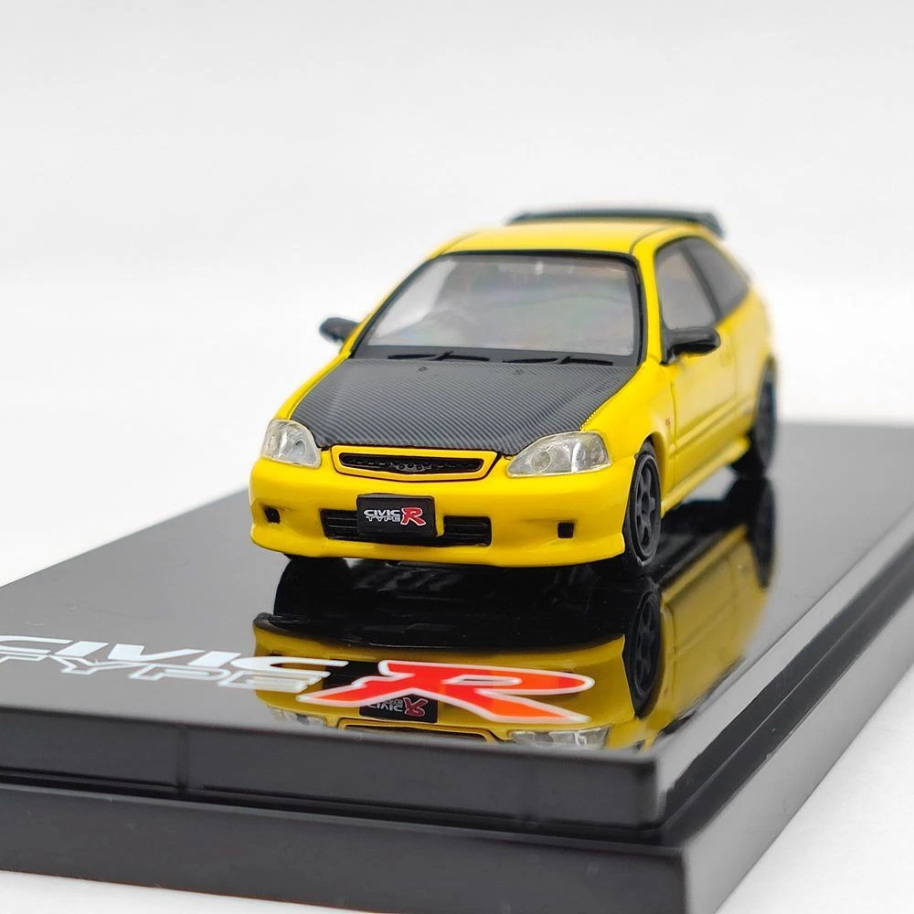 Hobby Japan HJ642016EY 1/64 Honda Civic TYPE R (EK9) With Engine Display Model
