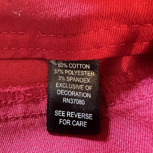 Cato Woman Red Contemporary Lower Rise Skinny Leg 5-Pockets Jeans Plus SIZE 22W - Picture 5 of 6