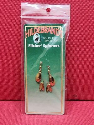 Vintage Hildebrandt ''Flicker Spinners'' Spinning Fishing Lure Gold 2-pack NEW O.S