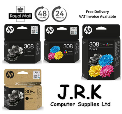 Original HP 308 OR 308e Black OR Colour Ink Cartridges For ENVY 6110 6120