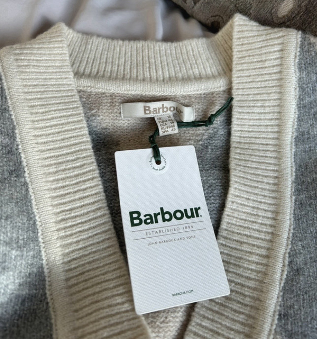 BARBOUR WOMEN'S SILVIA KNITTED CARDIGAN - MULTI (UK18/BNWT-RRP:£120) image 7
