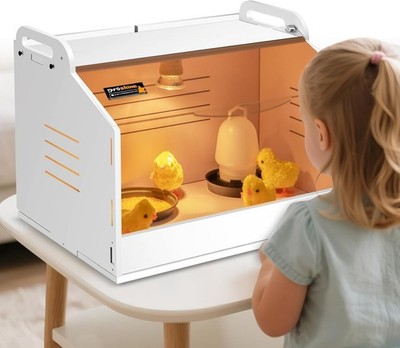 Chicken Brooder Box for Chicks, Quail with Heating Lamp, 2 Mode white 