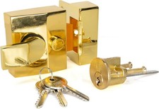 Standard Deadlocking Nightlatch, 40mm Backset, Complete with Rim Cylinder Lock,