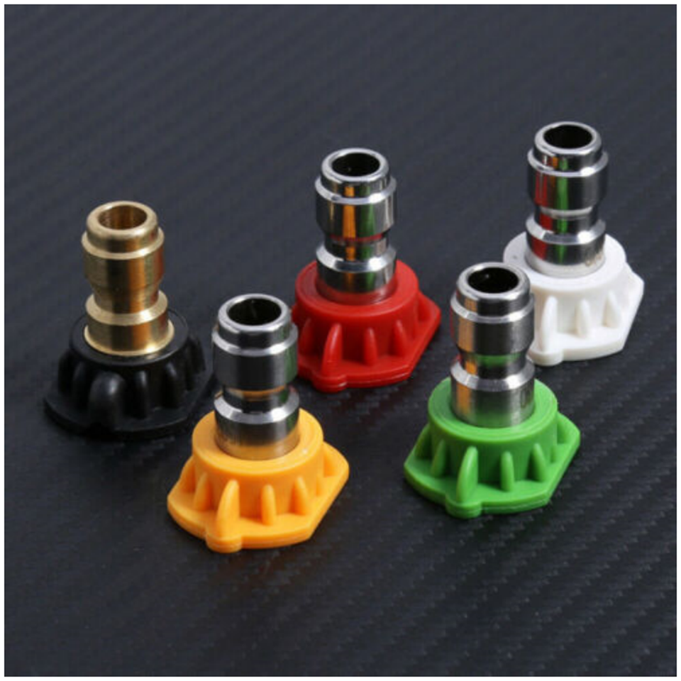 5pcs Pressure Washer Spray Tips Nozzles High Power Kit Quick Connect 1/ ...