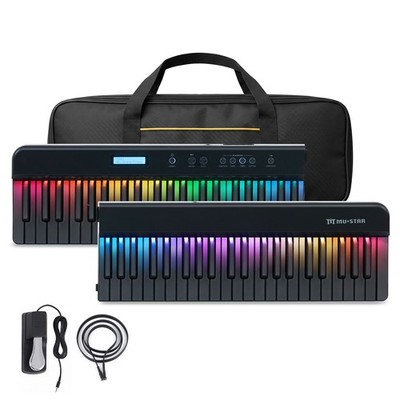 MUSTAR 88 Tasten Digitalpiano mit Regenbogen LED Beleuchtung Tastens