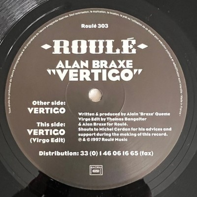 Alan Braxe   Vertigo / 1997 / french house  / 12'' Vinyl Maxi