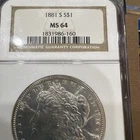 New Listing1881 S Morgan Dollar MS 64 NGC Silver Uncirculated $1 Coin