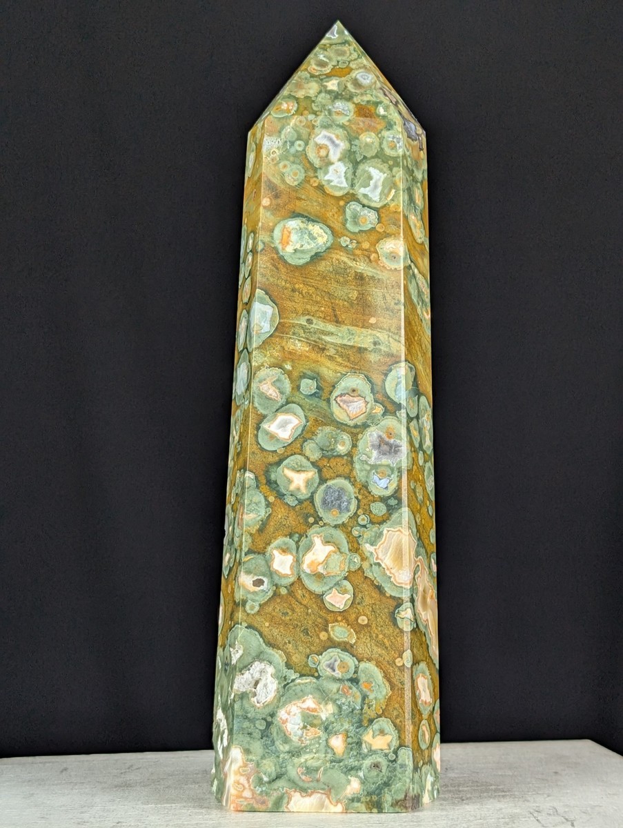 Rainforest Jasper Tower Crystal Gemstone Large Big Point Chakra