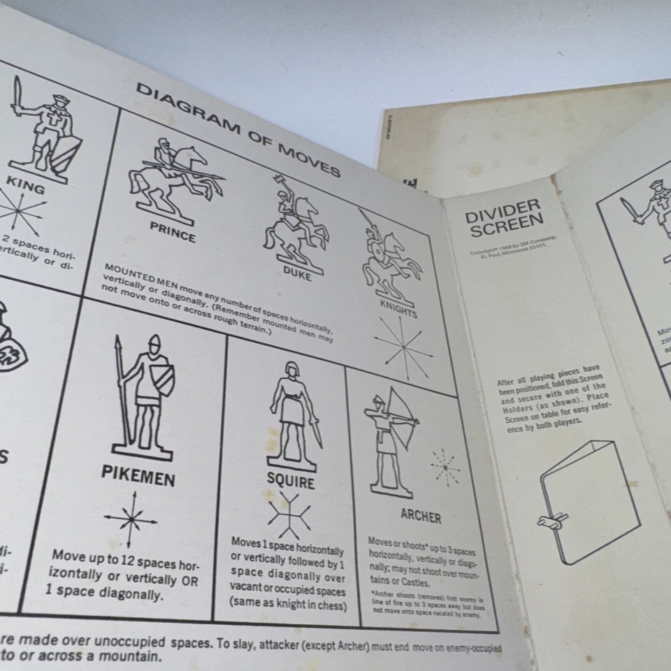 Juego de Mesa Feudal 1967 Estantería 3M Vintage Juego Completo de Siege Conquest Foto 3 de 4