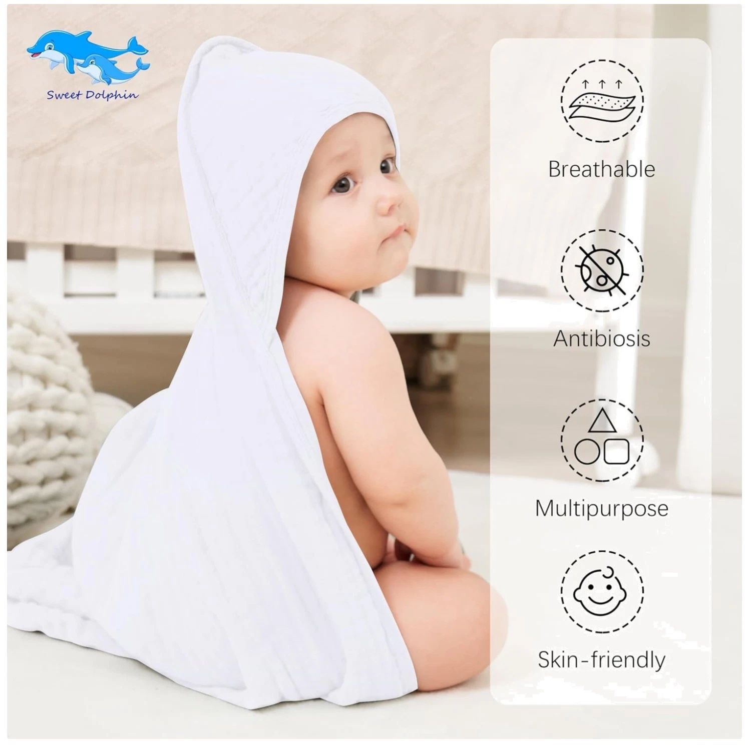 2-Pack Muslin Baby Hooded Towels
Opens in a new window or tab