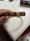 Mid-Century R.F.S. & Co. Gold-Plated Hinged Bangle Vintage 1950s Costume Jewelry