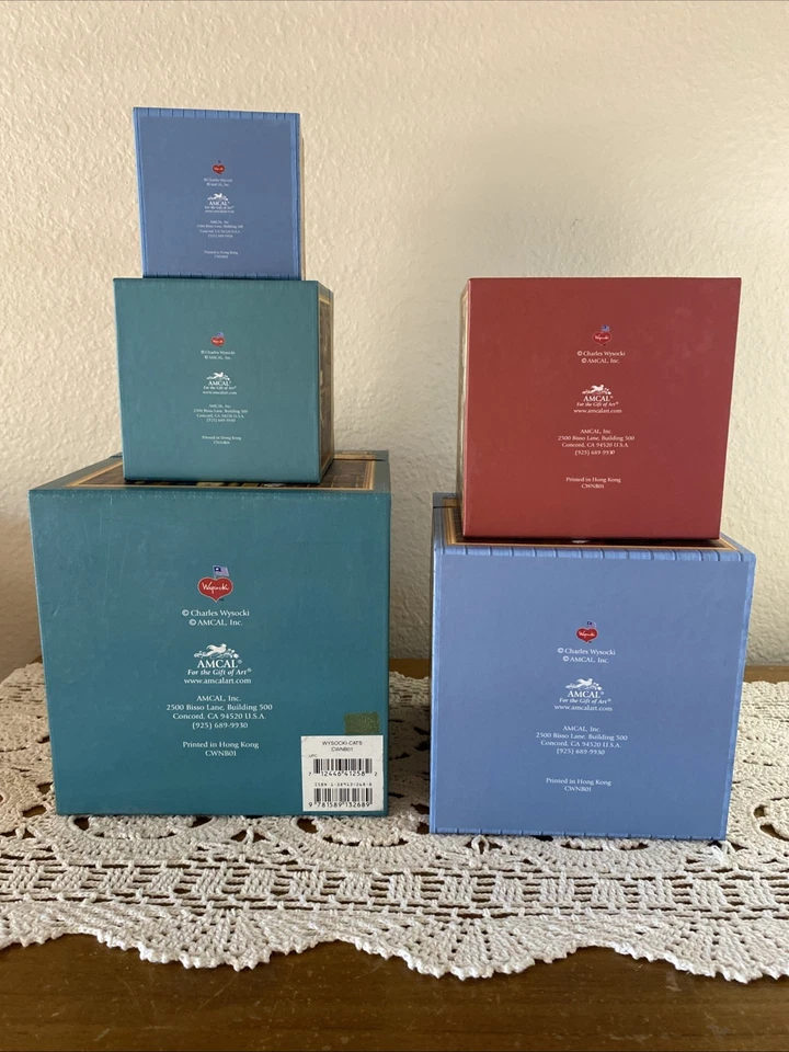 Charles Wysocki Cat Art Nesting Boxes Set of 5 - Image 3 of 4