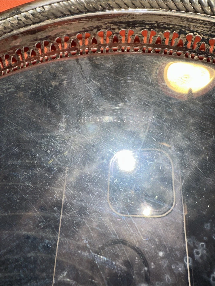 Bandeja para servir WM Roger’s vintage plateada mediados de siglo 12” 73-29 Foto 4 de 4