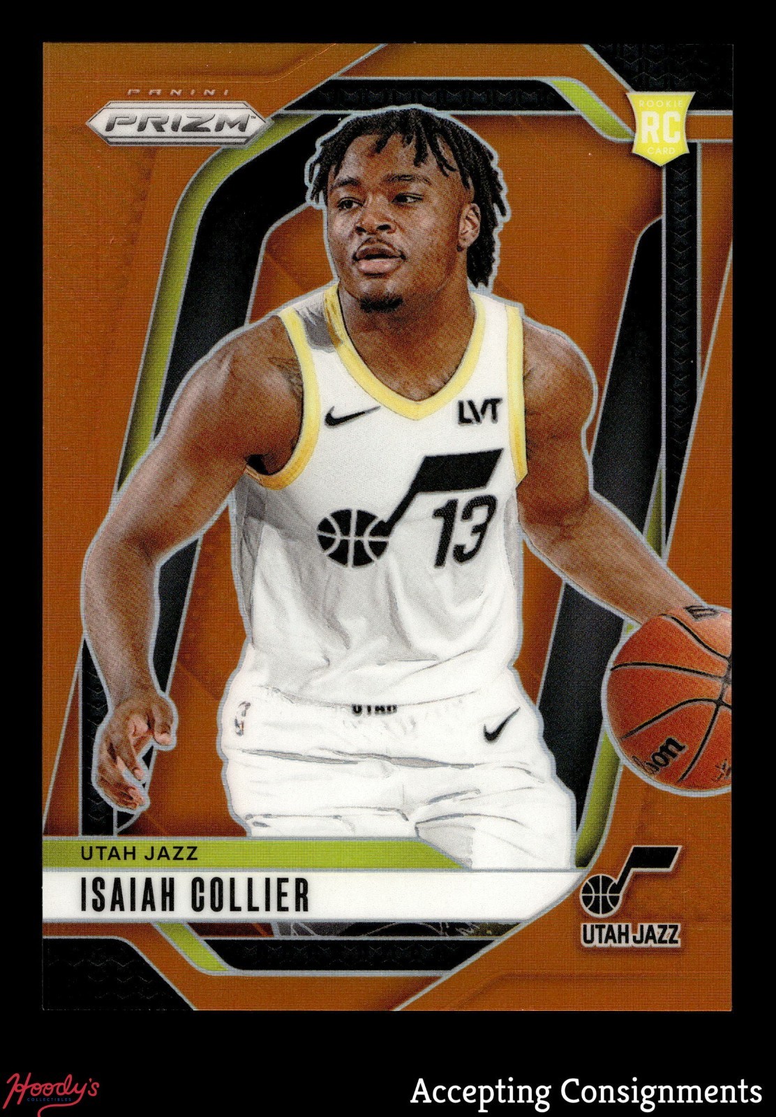 2024-25 Panini Prizm Prizms Orange #227 Isaiah Collier 15/49 ROOKIE RC JAZZ