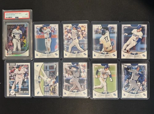 Shohei Ohtani 9x 🔥Card Lot + PSA 9 Bowman Chrome Dodgers 50/50 Inserts-MLB GOAT