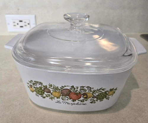 VTG Corning Ware Spice of Life 3 Quart La Marjolaine A-3-B with Pyrex Lid A-9-C