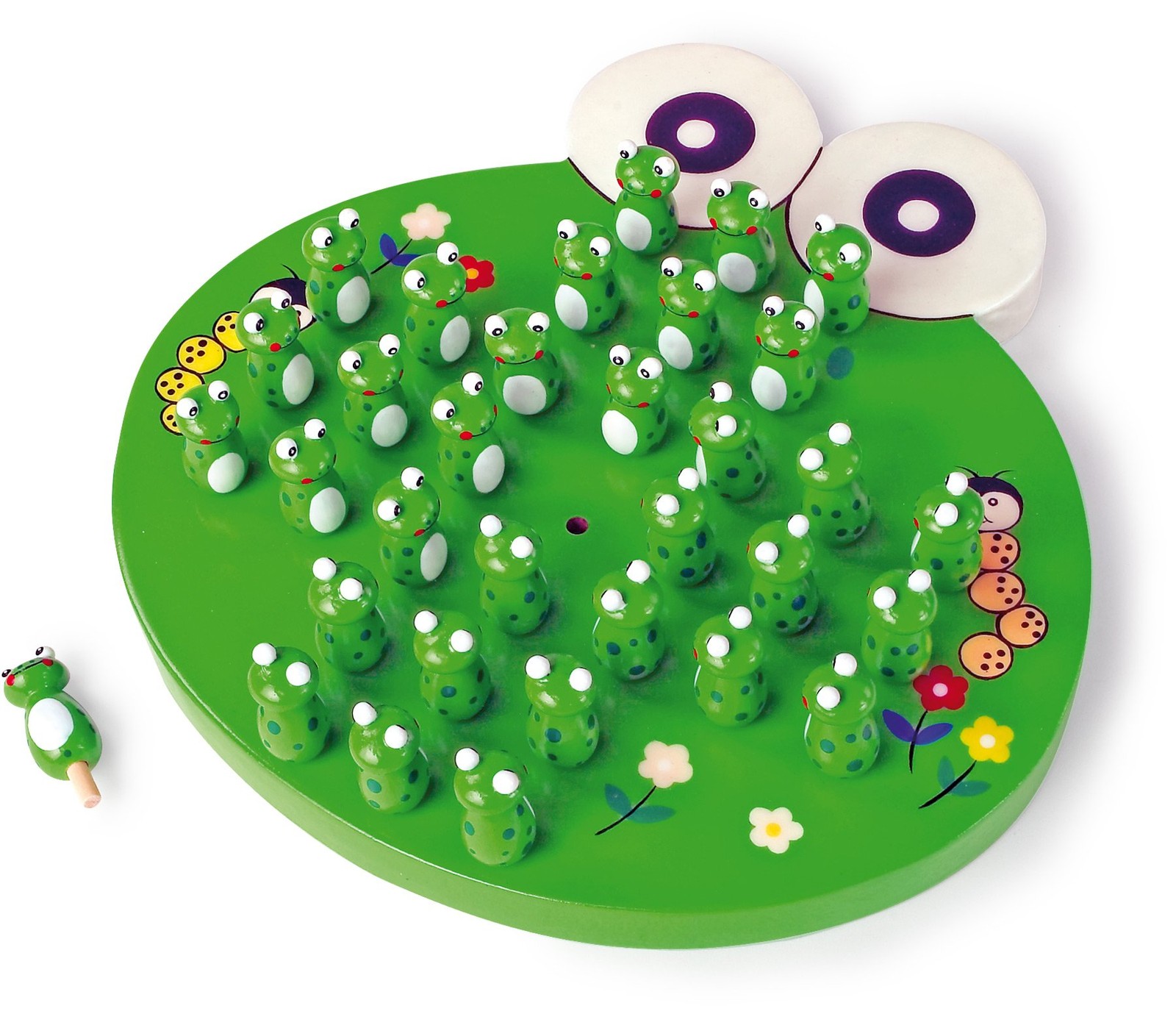 Small foot 1876 wooden solitaire game Frogs parlour game with 33 frog figures 9090₽