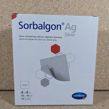 Hartmann Sorbalgon Ag Silver 4"x4" Wound Dressing Box Of 10, Exp 2027-10-21