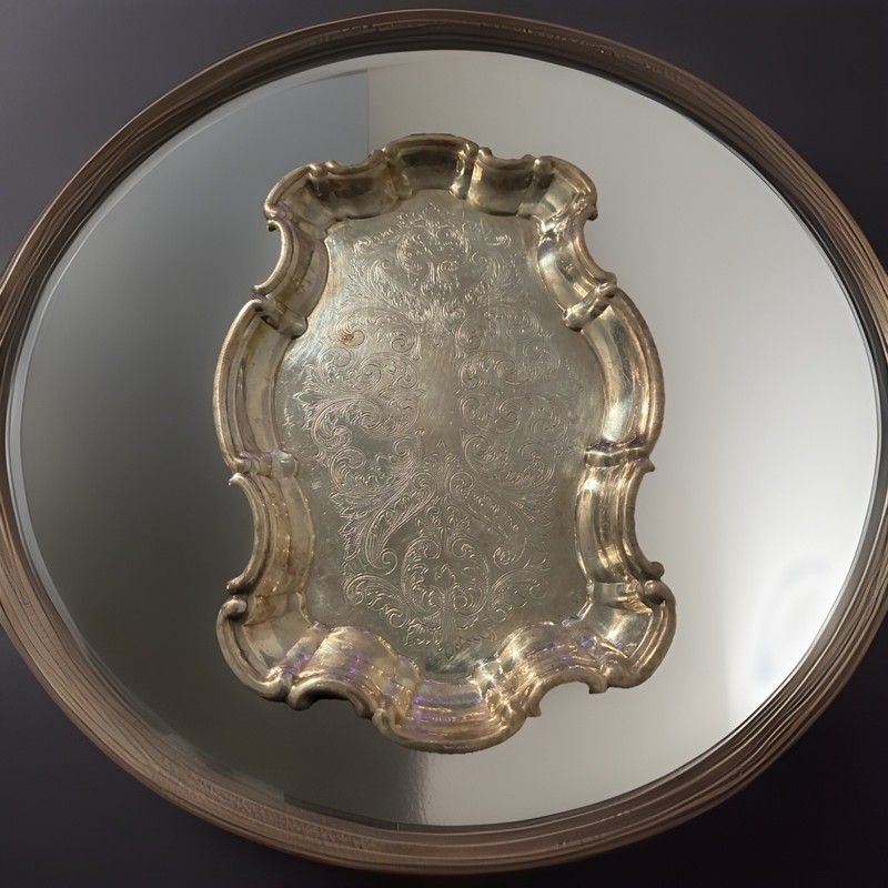 Antique P S Co Silverplated/Engraved Tray