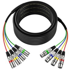 EBXYA 50 Ft 4 Channel XLR Snake Cable - 4 Colored Microphone Patch Cable, Rec...