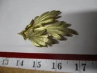 Vintage Gold Tone Metal Leaf Brooch Pin  Costume Jewelry