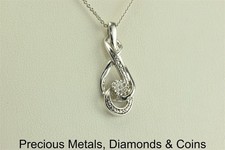 Sterling Silver 30mm x 11mm Diamond Accented Infinity Pendant w/ 18" Chain