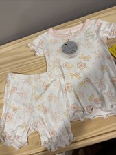 Milk Berry Bamboo Short Sleeve Top And Short Pajama Set Size 18M