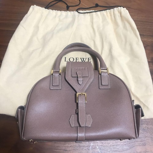 Loewe Travel Mini Bowling Bag Pink Leather Womens Pre-owned Item From Japan F/S