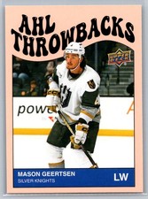 2023-24 Upper Deck AHL #TB-18 Mason Geertsen AHL Throwbacks Henderson Knights