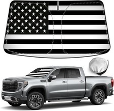 Windshield Sun Shade American Flag Custom Sunshade for 2019-2024 GMC Sierra