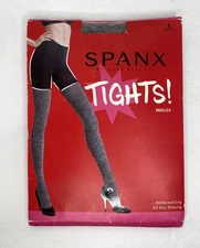 Spanx Tights Patterned Leg Sara Blakely Size B 115 - 150 lbs Gray Marled New