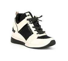 New Michael Kors Women's Georgie Wedge Trainer Sneakers Black Multi Variety Size