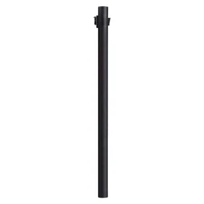 8 ft. Black Outdoor Direct Burial Lamp Post with Convenience Outlet and Dusk to