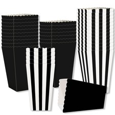 36 Pcs Black and White Popcorn Boxes - Mini Popcorn Boxes - Popcorn Container...