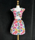 Vintage *Barbie* Clothes: 90's White & Neon Floral Summer Dress, Mid Hole Design