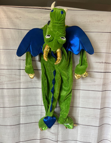 Dream Play Imagine Dragon Costume Kids Size 4T Green Yellow Blue Wings
